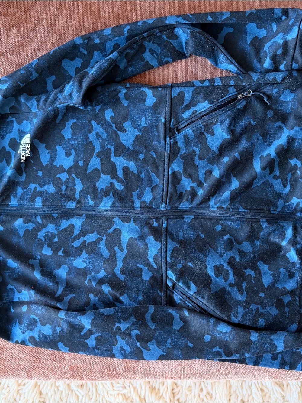 The North Face Blue Camouflage Full-Zip Sweatshirt S